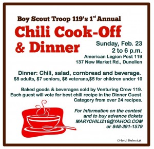 Boy Scouts' Chili Cookoff and Dinner Feb 23 2014