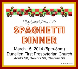 Spaghetti Dinner Dunellen March 15, 2014