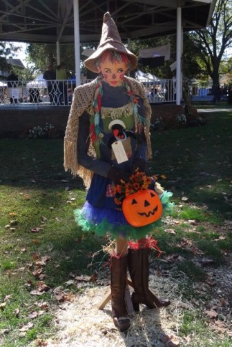 harvest festival scarecrow witch with crows