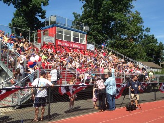 Local residents wait to welcome hometown Olympian Sydney McLaughlin back from Rio.